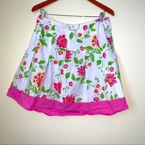 Tracey Evans 100% COTTON Floral Classic Pleated  Skirt